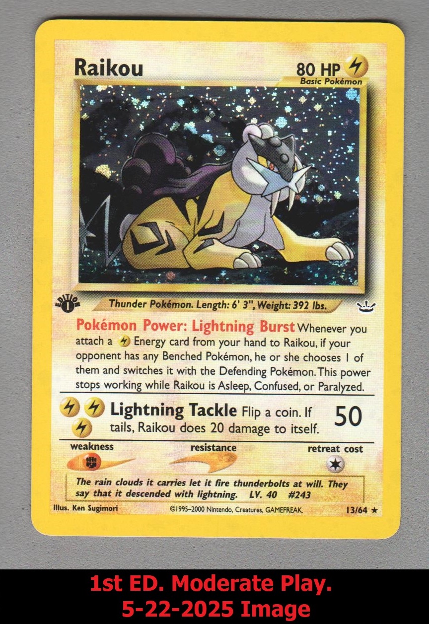 Raikou - 13/64 - Holo Rare - 1st Edition